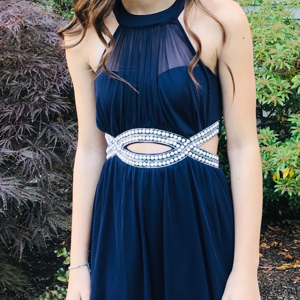 Speechless Embellished Navy Blue Fomal Dress XS